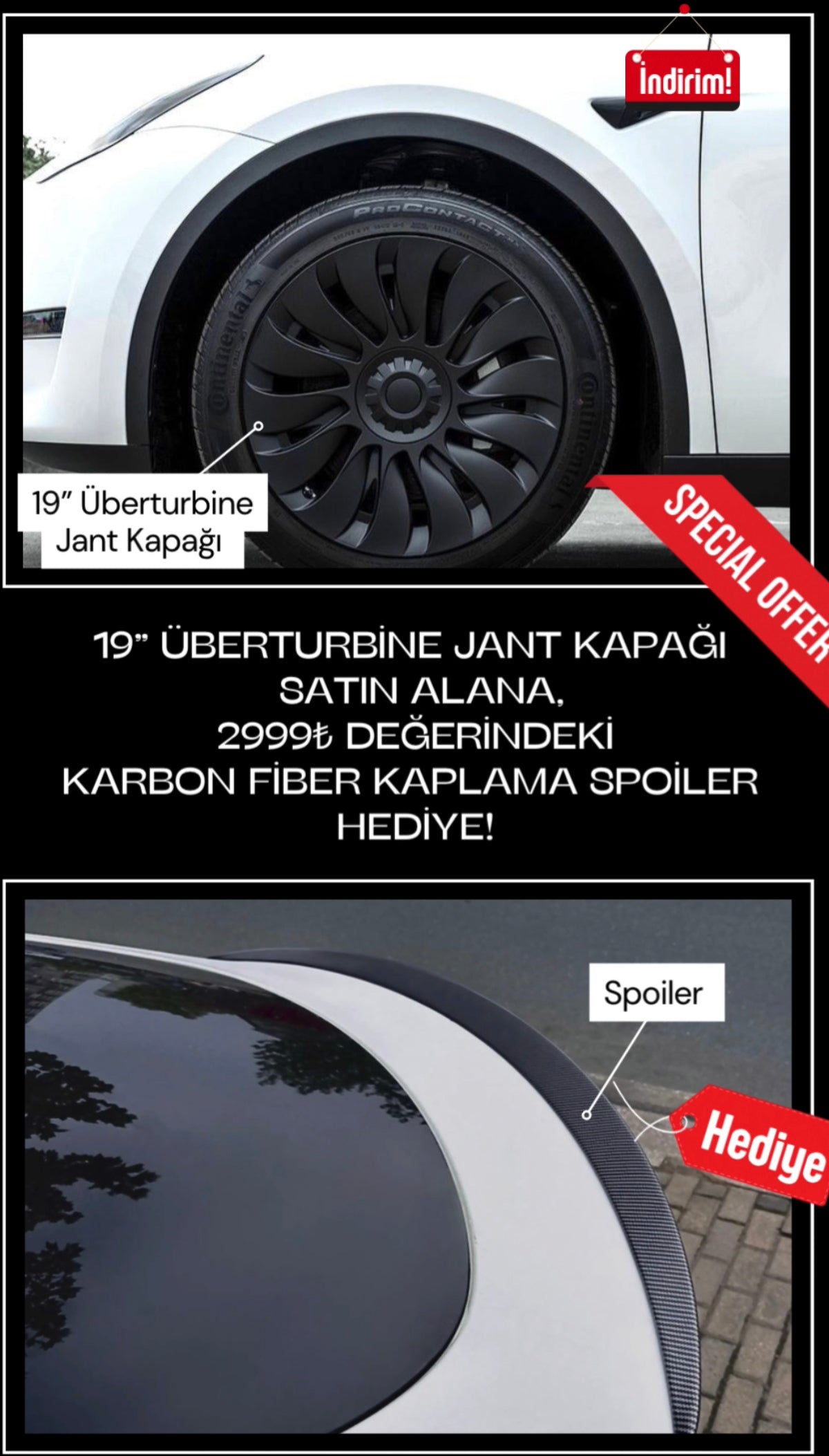 19” Übertürbine Jant Kapağı + Spoiler